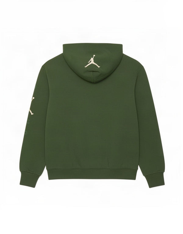 Felpa con cappuccio grafica Jordan Milwaukee Bucks da uomo in cotone verde medio