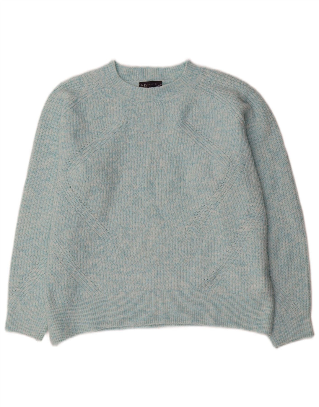 Maglione maglione oversize con scollo a barca da donna Marks & Spencer UK 14 Blu medio