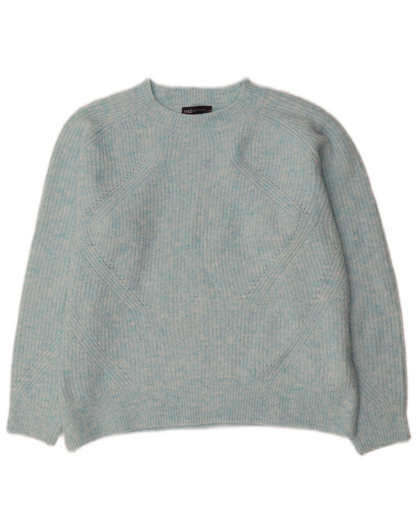 Maglione maglione oversize con scollo a barca da donna Marks & Spencer UK 14 Blu medio