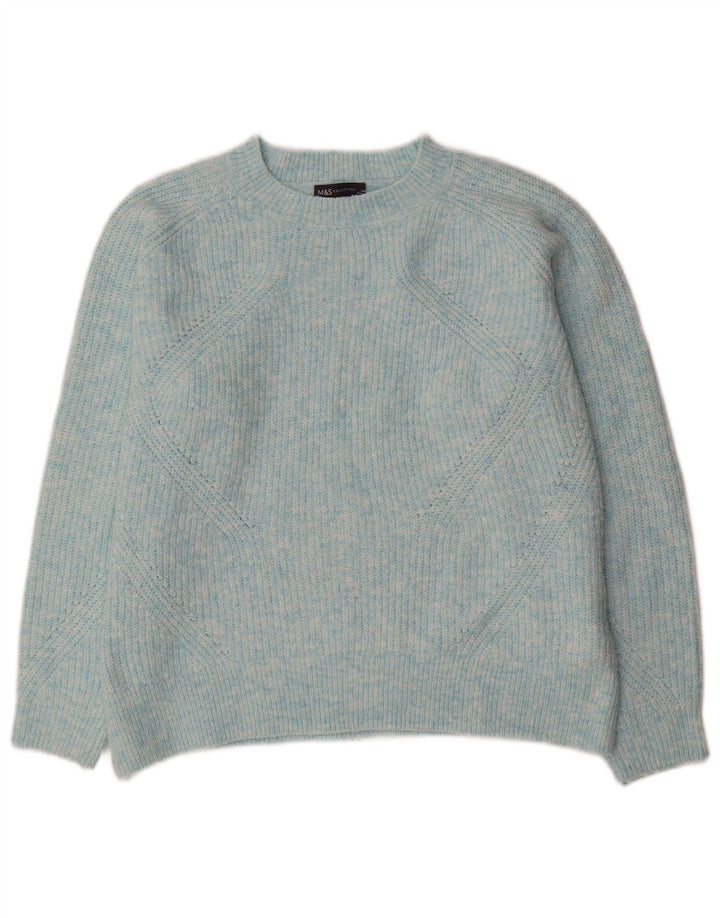 Maglione maglione oversize con scollo a barca da donna Marks & Spencer UK 14 Blu medio