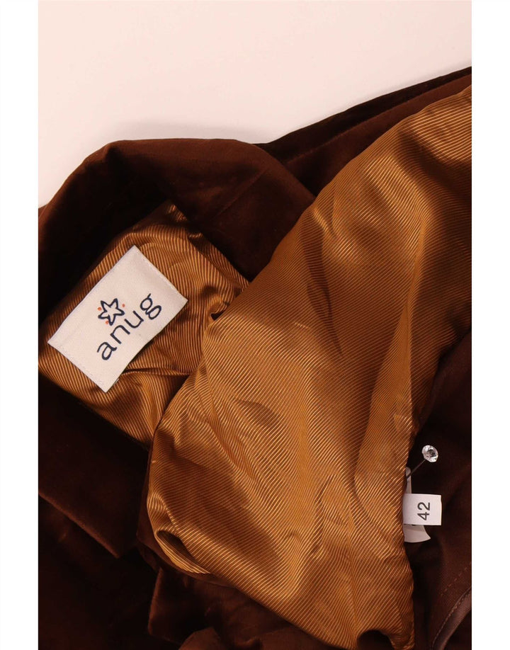 Giacca blazer vintage in velluto da donna IT 42 Poliestere marrone medio