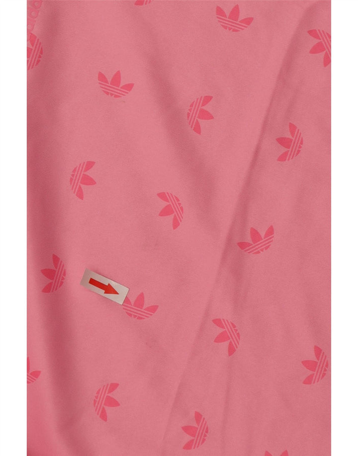 Adidas Donna Graphic Top Manica Lunga UK 10 Piccolo Rosa Poliestere