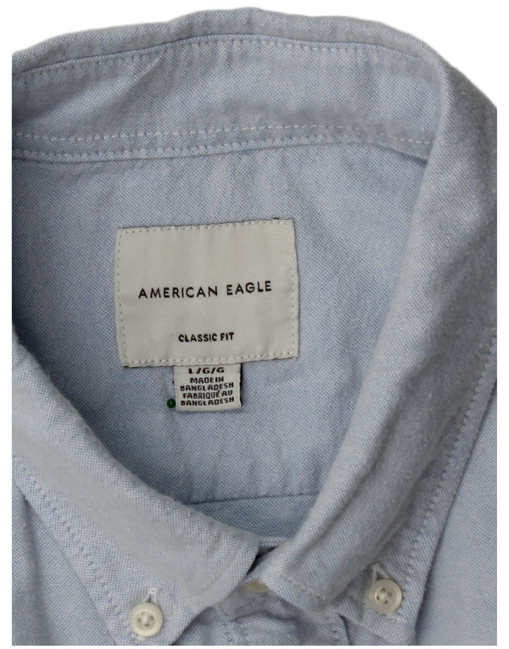 AMERICAN EAGLE Camicia da uomo vestibilità classica grande in cotone blu