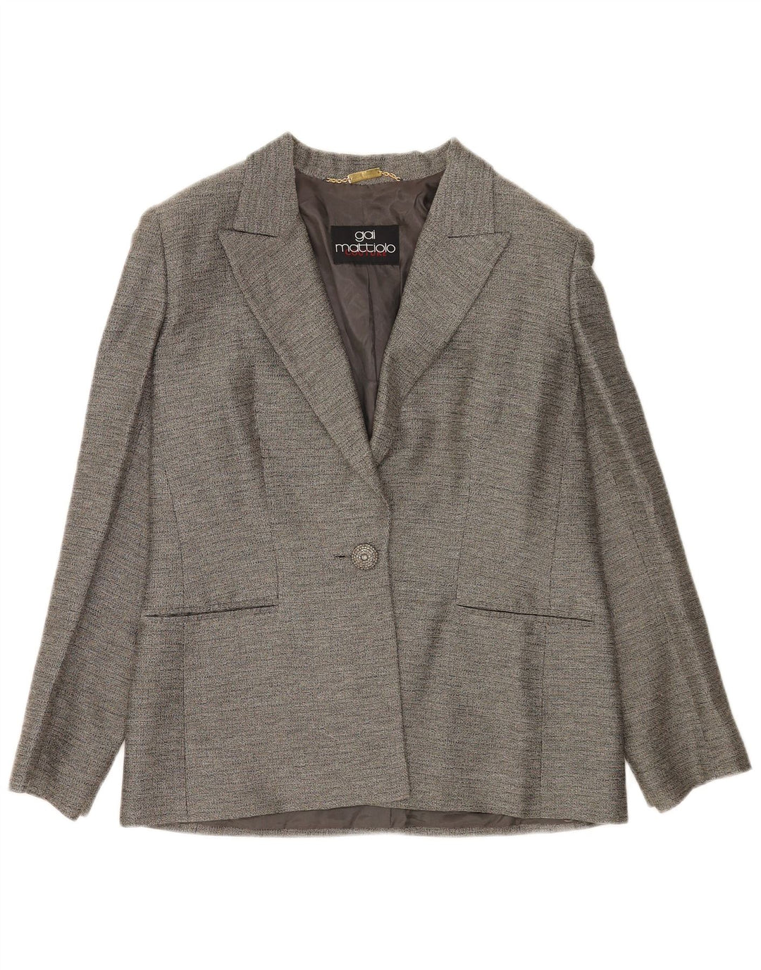 Giacca blazer da donna a 1 bottone Gai Mattiolo UK 14 Grigio medio