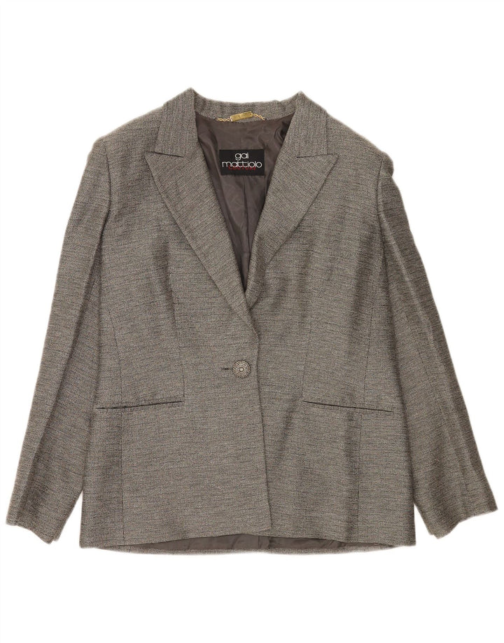 Giacca blazer da donna a 1 bottone Gai Mattiolo UK 14 Grigio medio