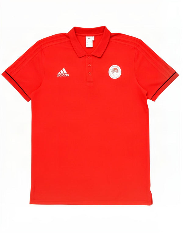 Polo grafica da uomo Adidas XL in cotone rosso
