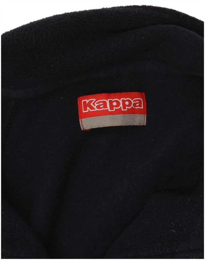 Maglione in pile Kappa da uomo con zip e collo medio blu navy