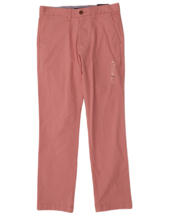TOMMY HILFIGER Pantaloni chino dritti da uomo W28 L30 cotone rosa