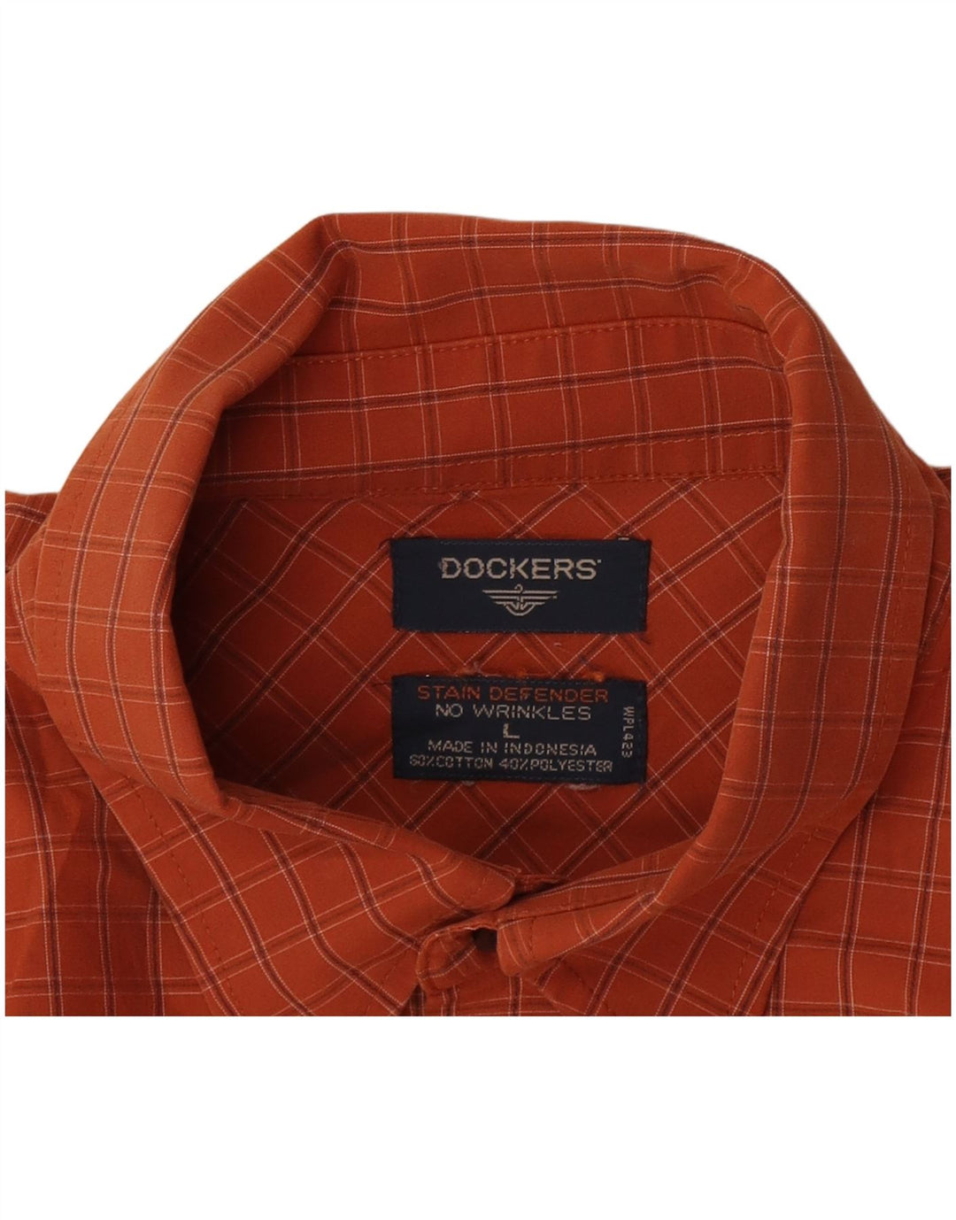 Camicia da uomo Dockers in cotone a quadri grandi arancione