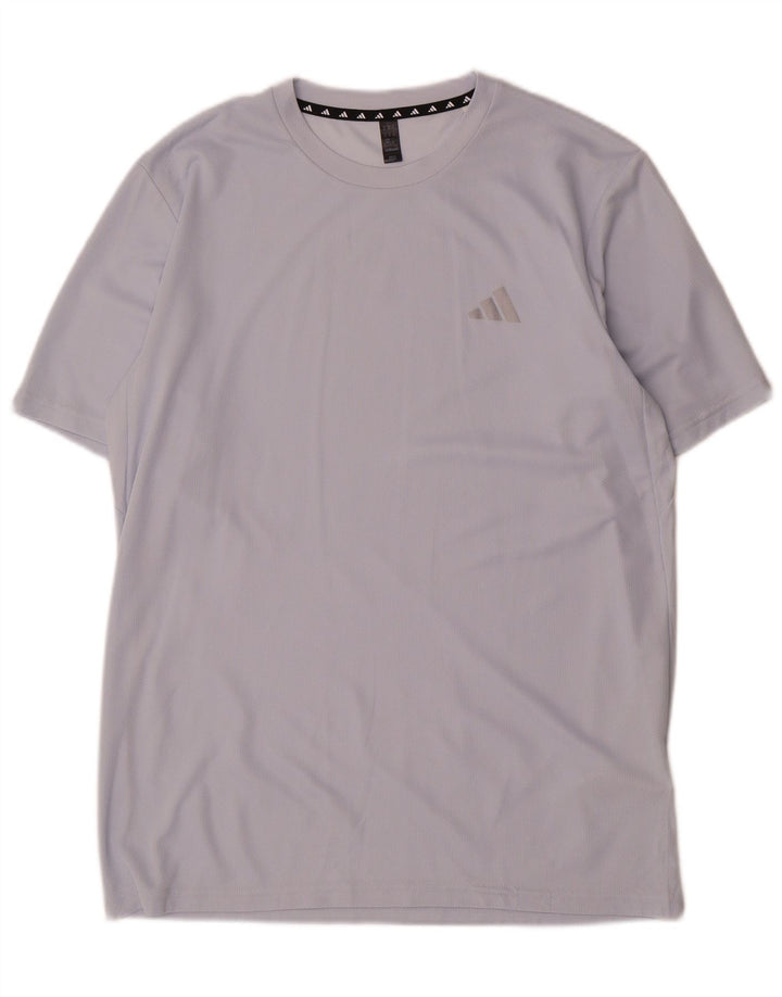 T-shirt da uomo Adidas Top in poliestere grigio medio