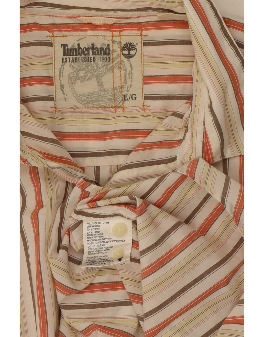 Camicia da uomo Timberland grande in cotone a righe multicolori