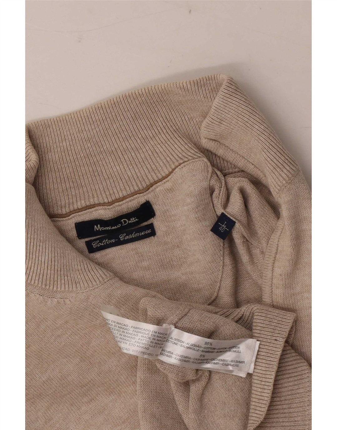 Massimo Dutti Maglione da uomo con zip e collo grande in cotone grigio