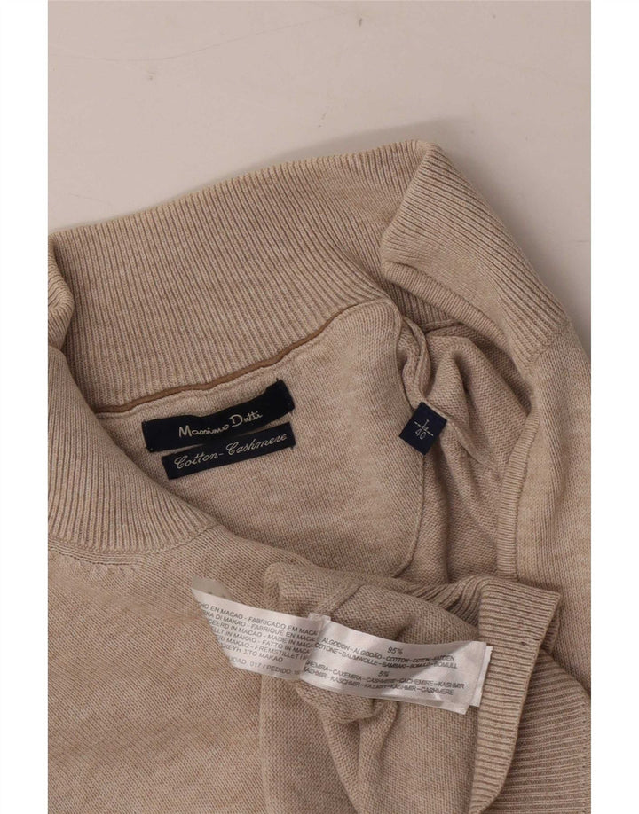 Massimo Dutti Maglione da uomo con zip e collo grande in cotone grigio