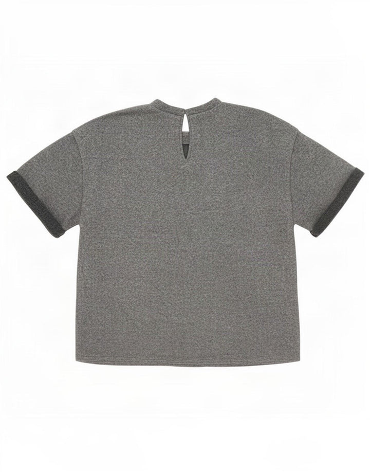 Top in camicetta da donna Zara UK 10 piccolo poliestere grigio
