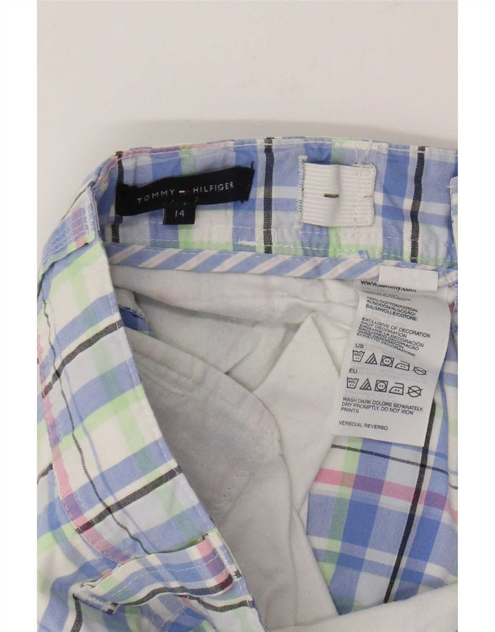 Pantaloncini cargo da bambino Tommy Hilfiger 13-14 anni W28 in cotone a quadri blu