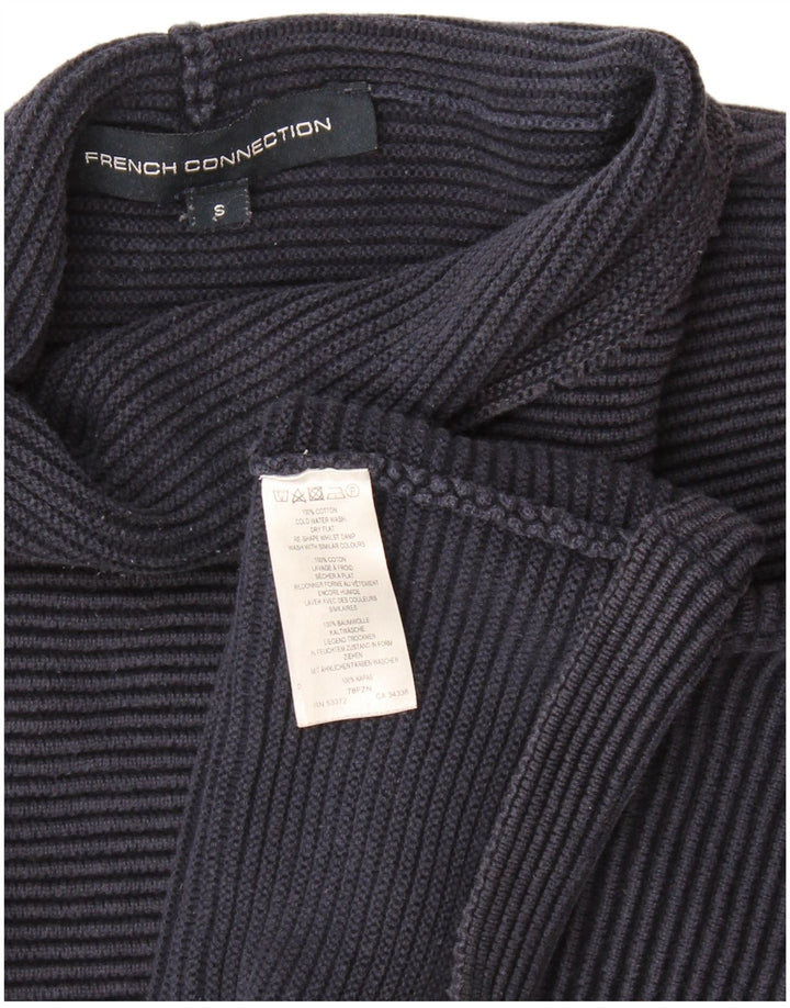 Maglione maglione collo alto da donna French Connection UK 10 piccolo blu navy