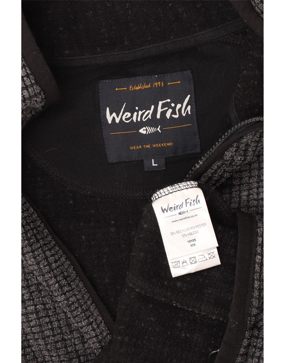 Giacca in pile da uomo Weird Fish UK 40 Large Poliestere grigio