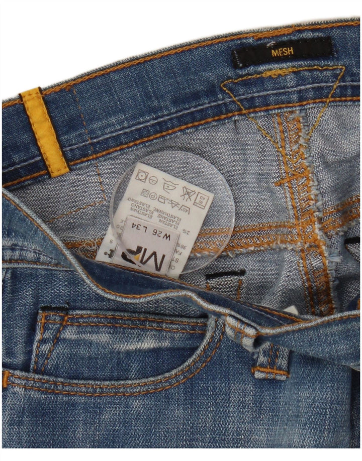 MELTIN' POT Jeans dritti a rete da donna W26 L34 cotone blu