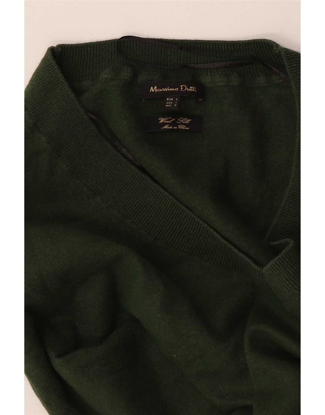Massimo Dutti Maglione da donna con scollo a V UK 14 Large Verde