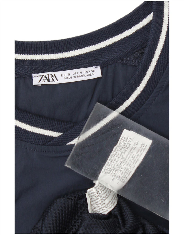 Zara Uomo New York Grafica Loose Fit Pullover Tuta Top Small Blu Navy