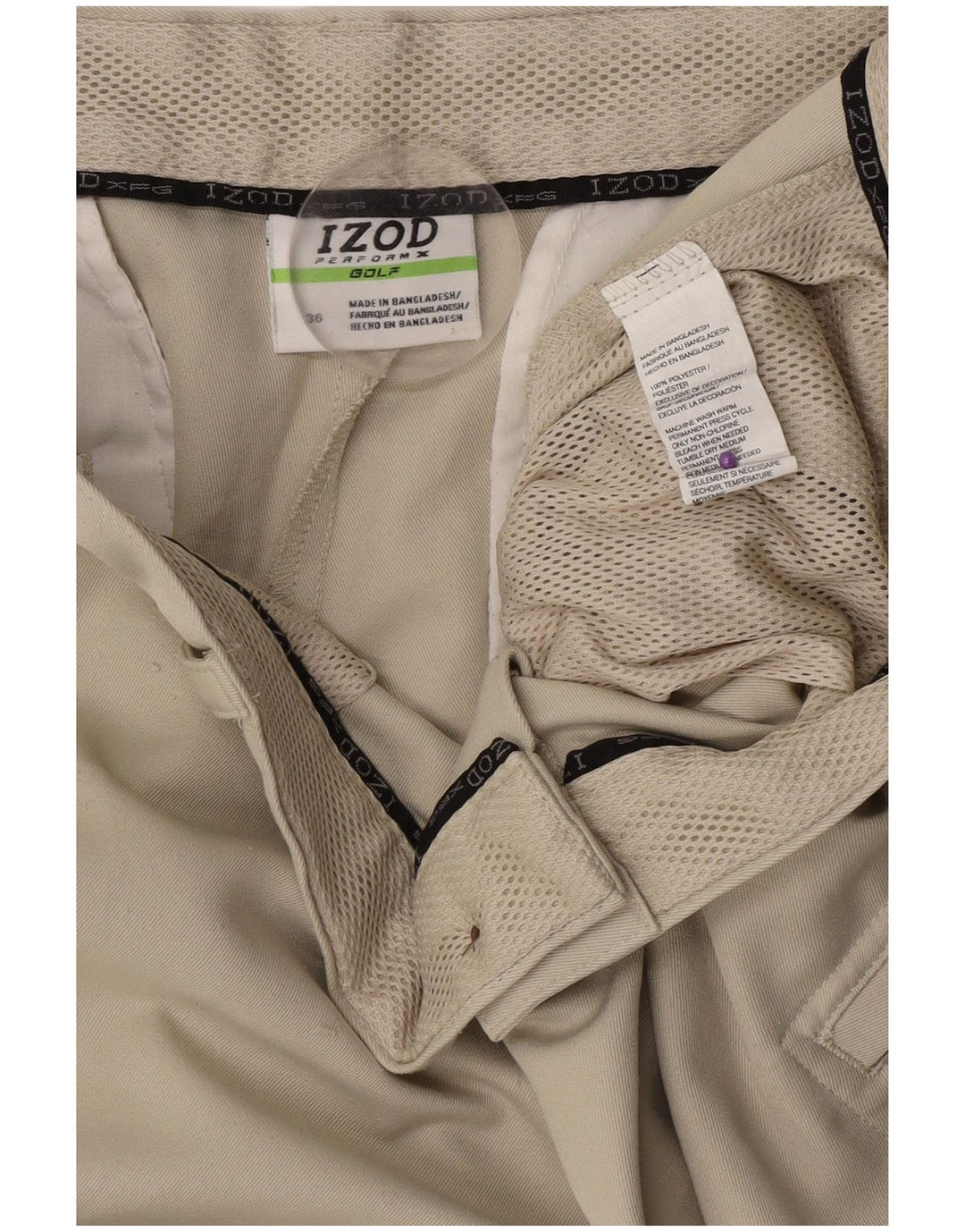 Pantaloncini cargo da uomo Izod W36 Large Beige Poliestere