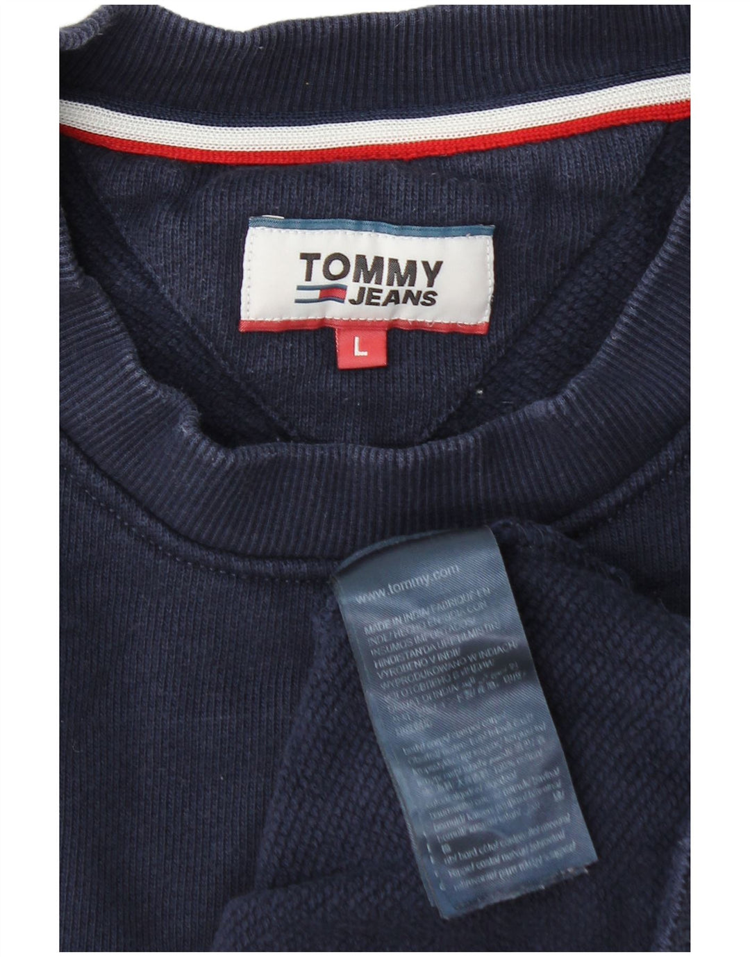 Tommy Hilfiger Uomo Felpa grafica Maglione Large Blu Navy Colourblock