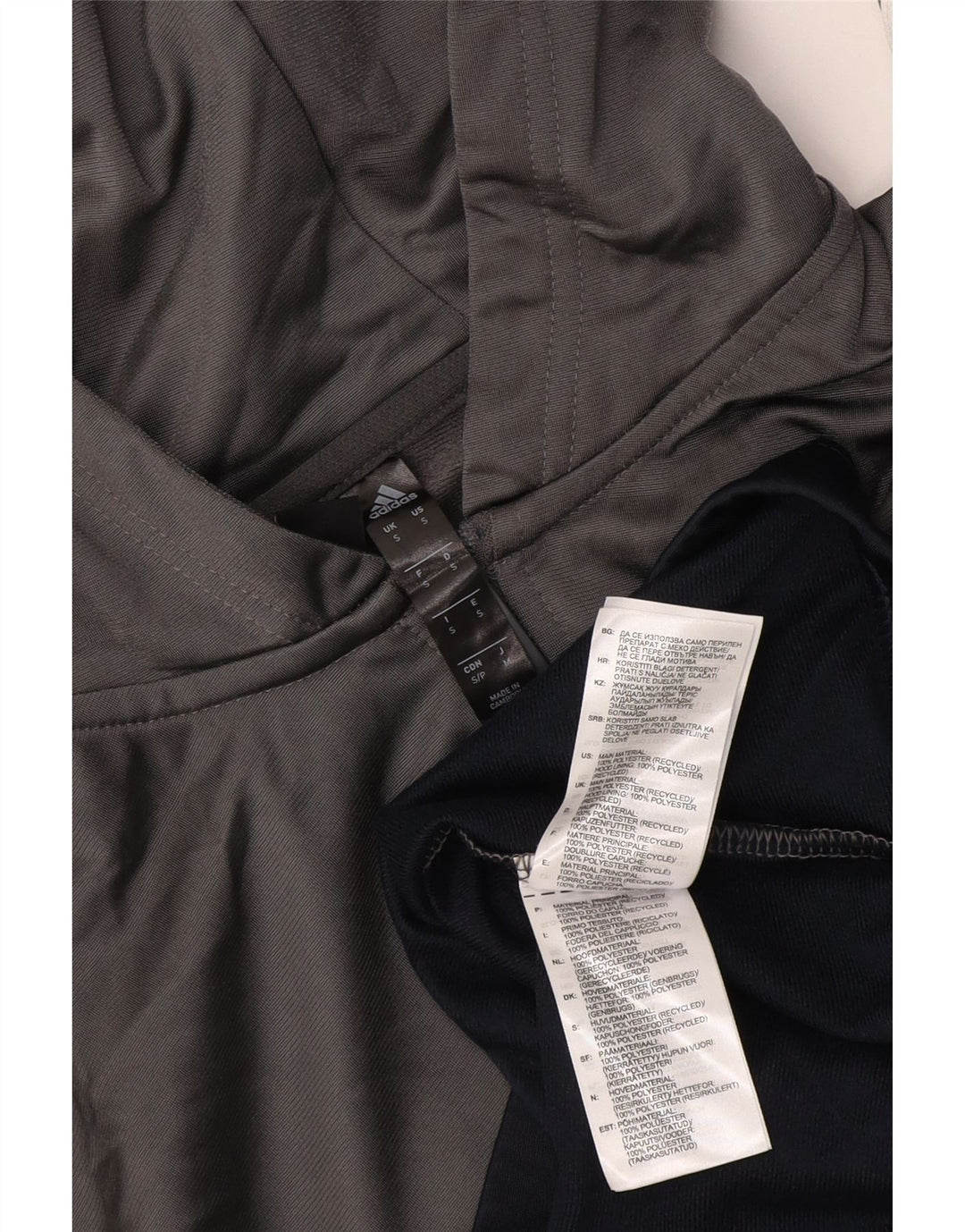 Felpa con cappuccio da uomo Adidas Small in poliestere color block grigio
