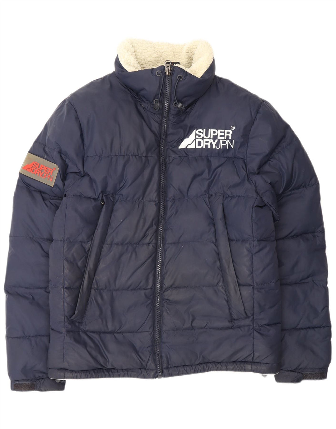 Giacca imbottita con grafica da uomo Superdry UK 40 Large in nylon blu navy