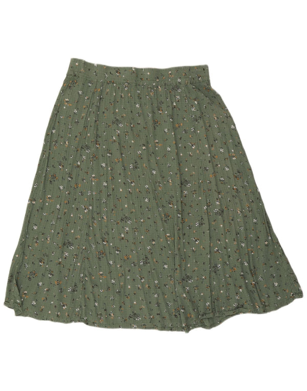 Gonna a trapezio da donna Fat Face UK 18 XL W36 Viscosa floreale verde