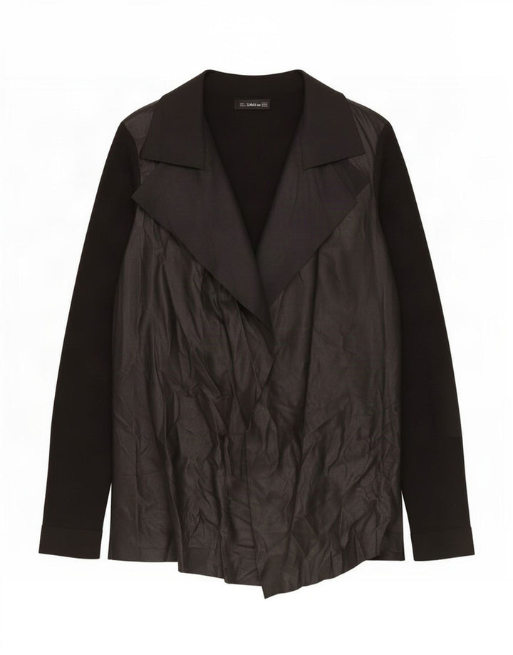 Maglione cardigan aperto da donna Zara UK 14 blocco colore nero medio