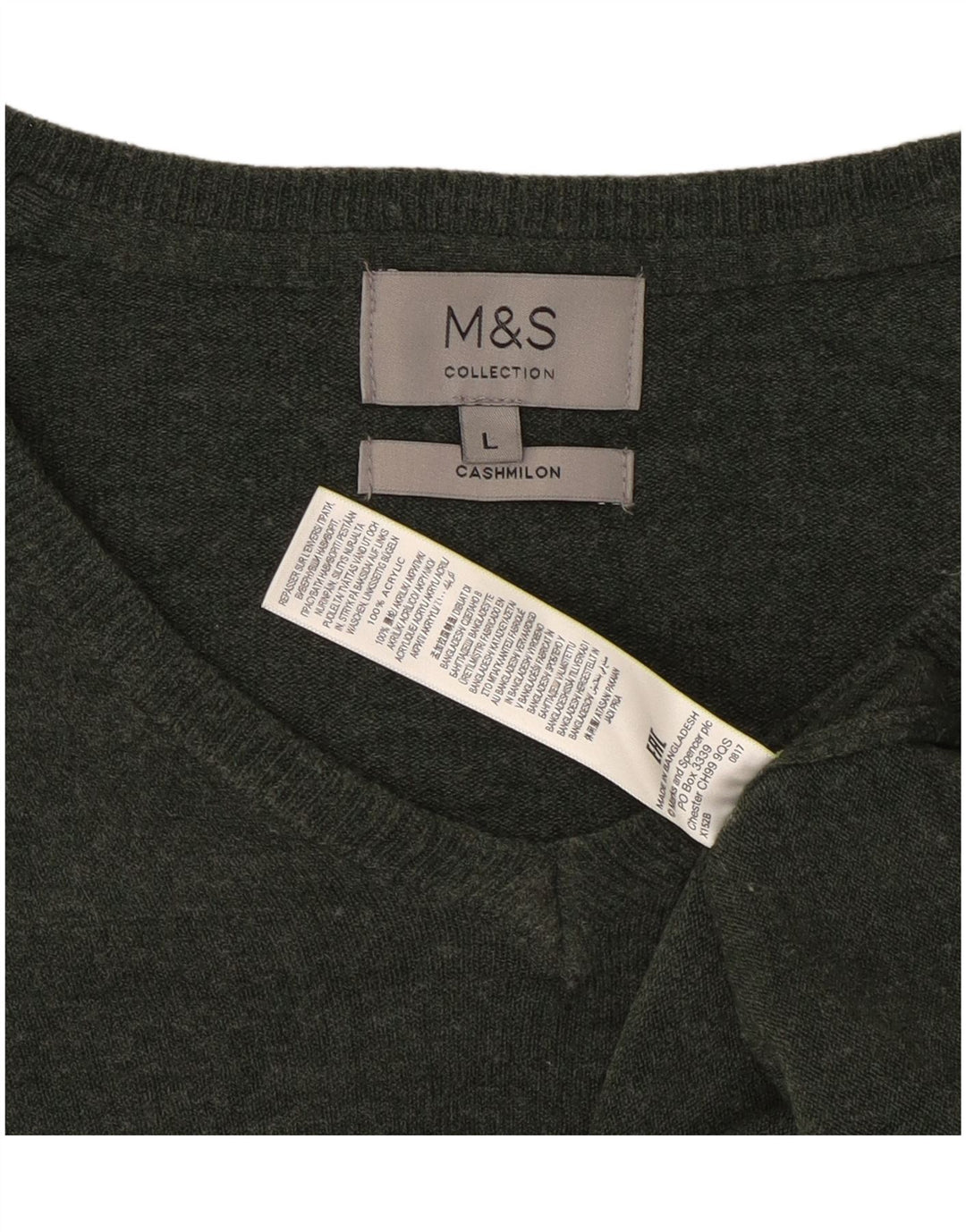 Maglione maglione con scollo a V da uomo Marks & Spencer grande verde