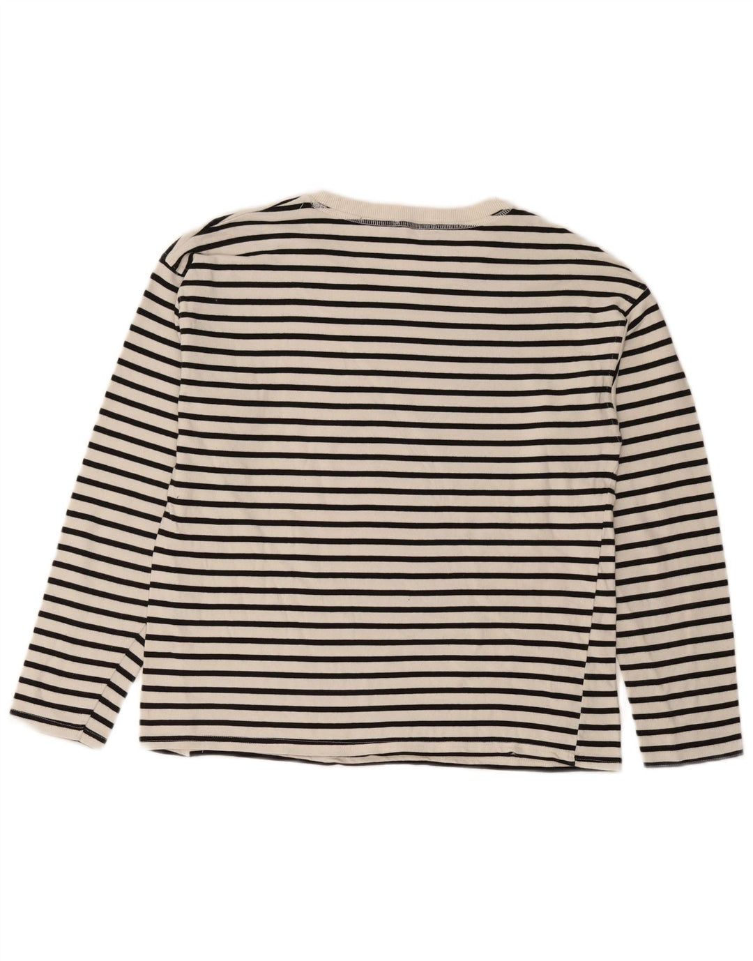 Top Zara da donna a maniche lunghe UK 14 Medium White Striped Nautical