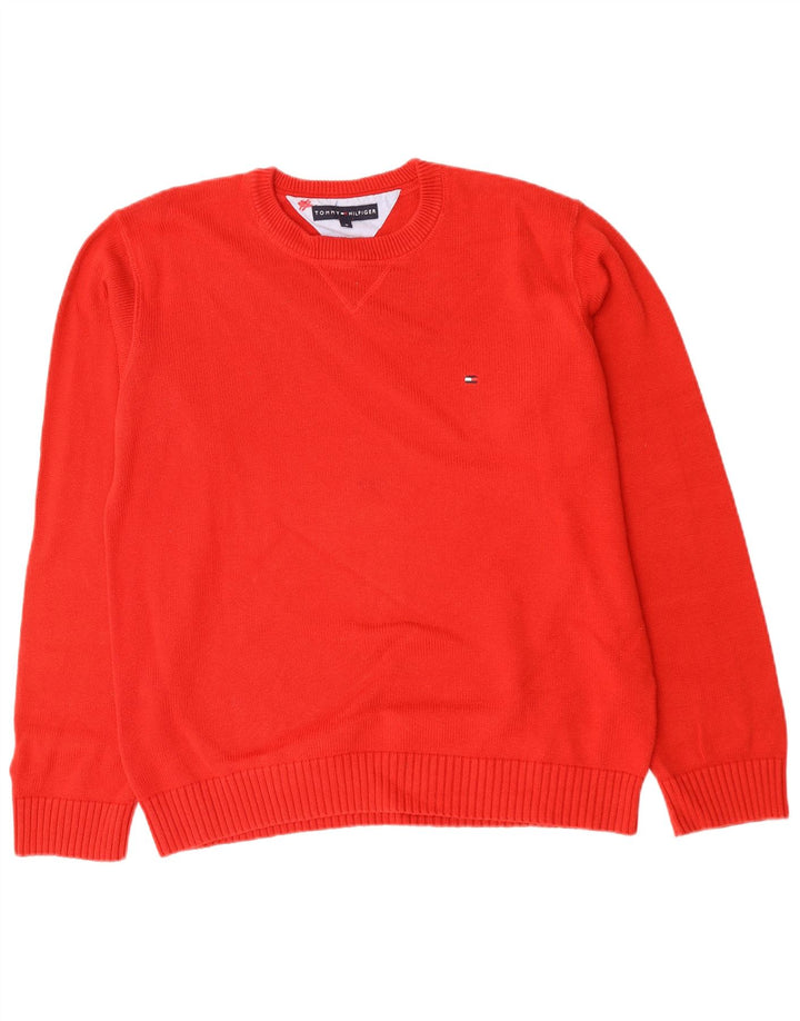 TOMMY HILFIGER Maglione girocollo da uomo in cotone rosso medio