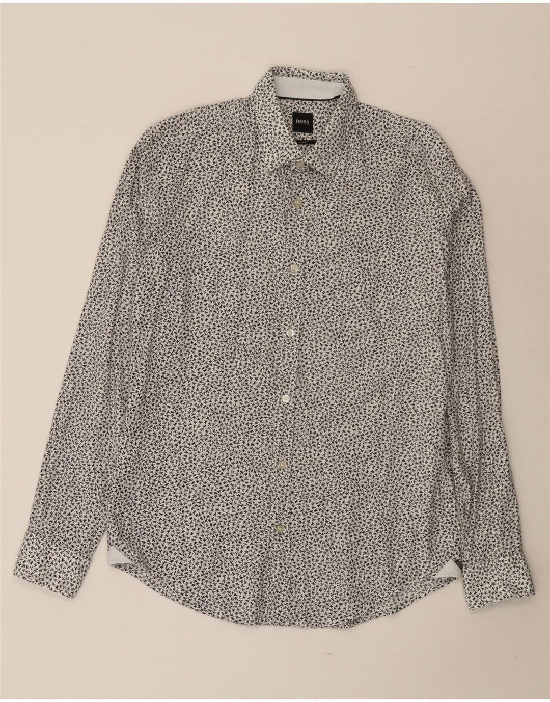 Camicia slim fit da uomo Hugo Boss in cotone floreale bianco medio