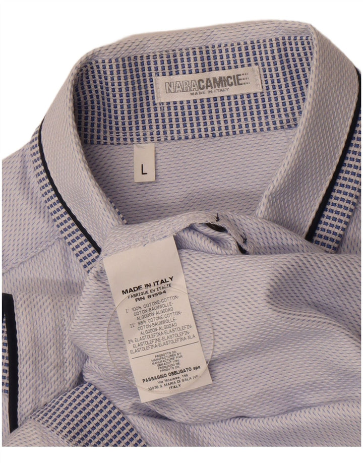 Camicia Uomo Naracamicie Large Cotone Maculato Blu