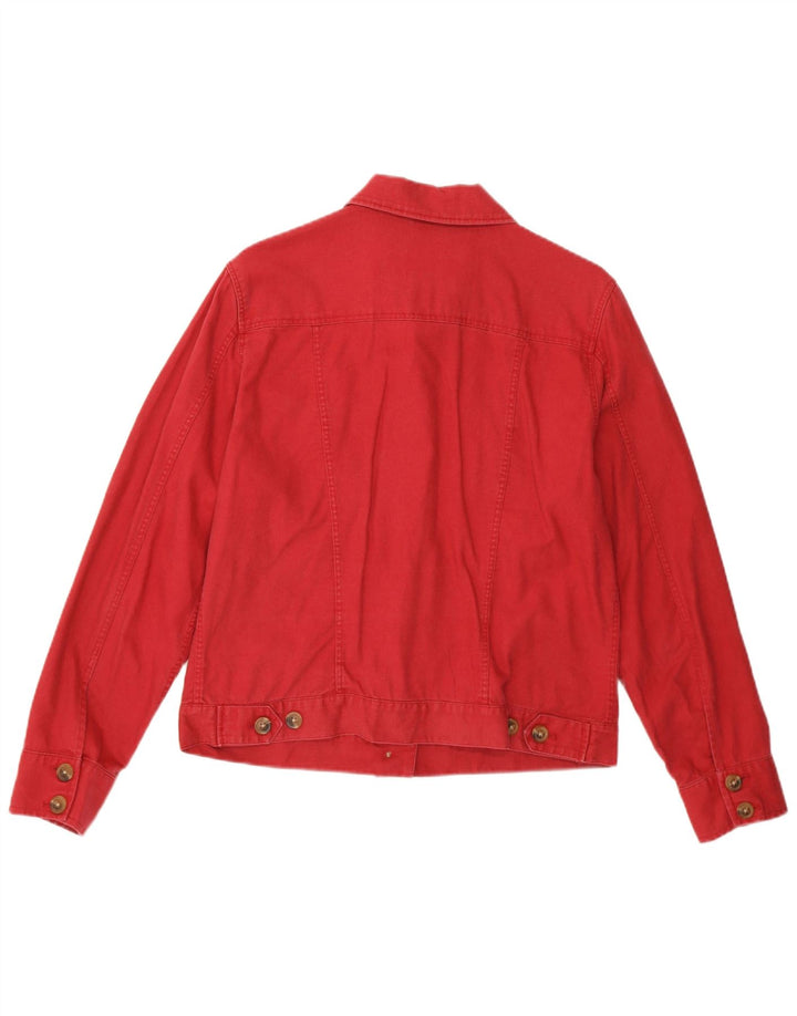 Giacca bomber da donna Eddie Bauer UK 14 Lino rosso medio