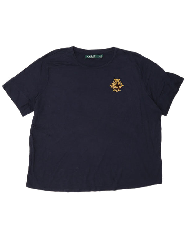 T-shirt da donna Ralph Lauren Top UK 20 2XL cotone blu navy