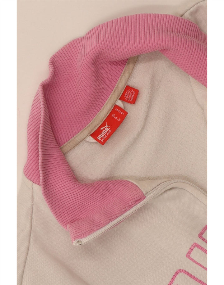 Giacca da tuta grafica da donna Puma UK 12 Medium White Colourblock