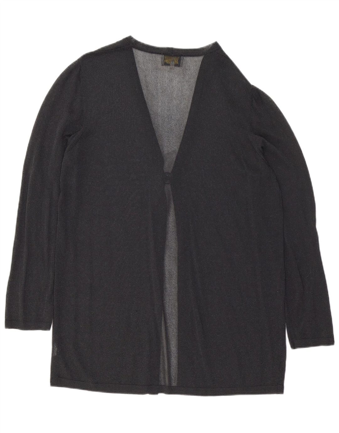 Luisa Spagnoli Top Cardigan Trasparente da Donna UK 14 Viscosa Nera Media