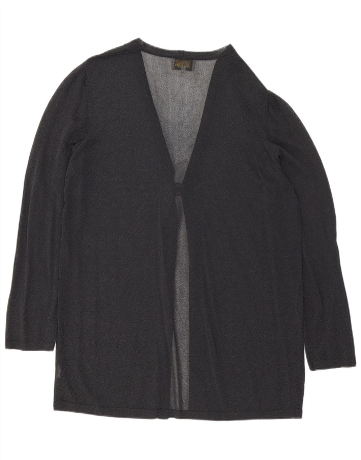 Luisa Spagnoli Top Cardigan Trasparente da Donna UK 14 Viscosa Nera Media