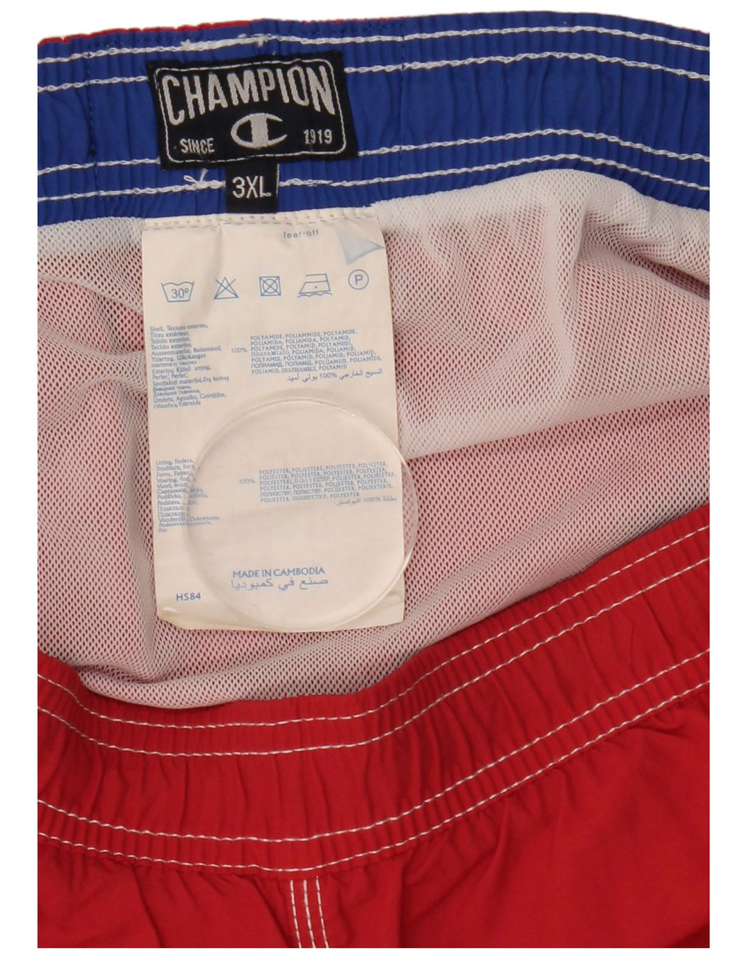 Pantaloncini da bagno da uomo Champion 3XL Rosso Poliammide