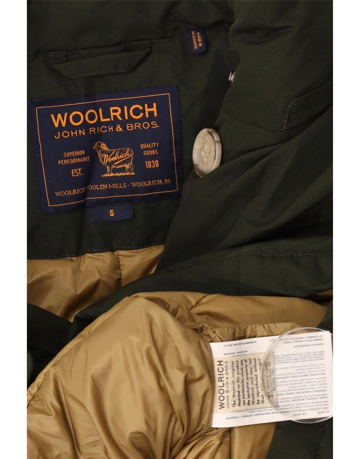 Giacca imbottita oversize da donna Woolrich UK 10 piccola in cotone kaki