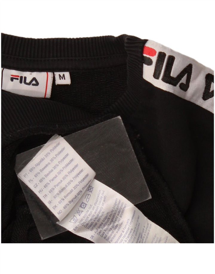 Felpa grafica da donna Fila Maglione UK 14 Cotone color block medio nero