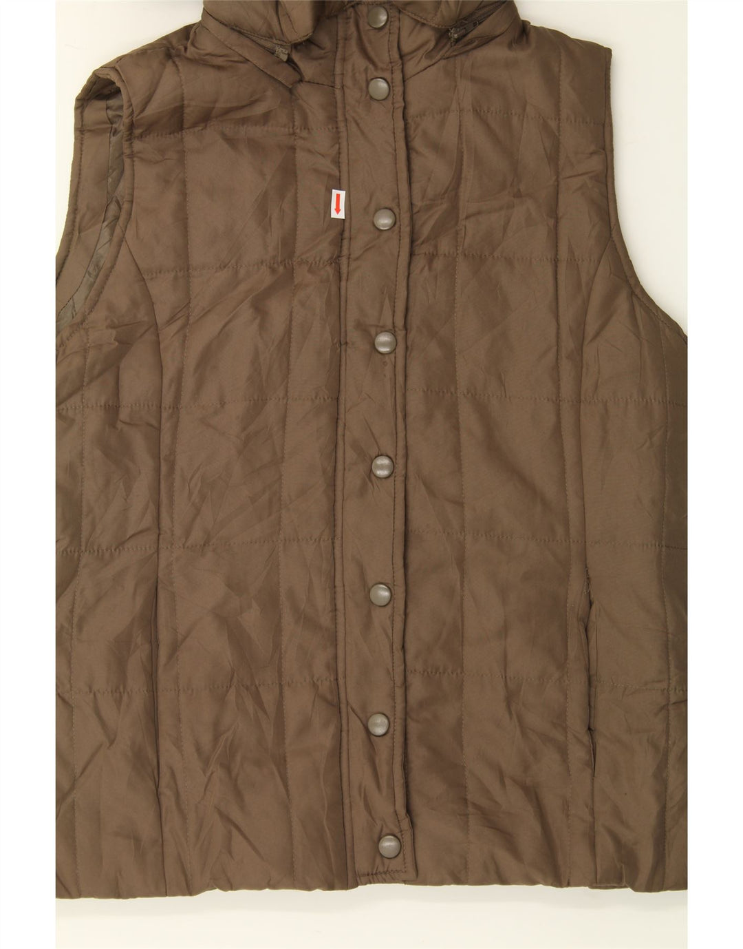 IZOD Womens Hooded Padded Gilet UK 14 Medium Brown Polyester Vintage Izod and Second-Hand Izod from Messina Hembry 