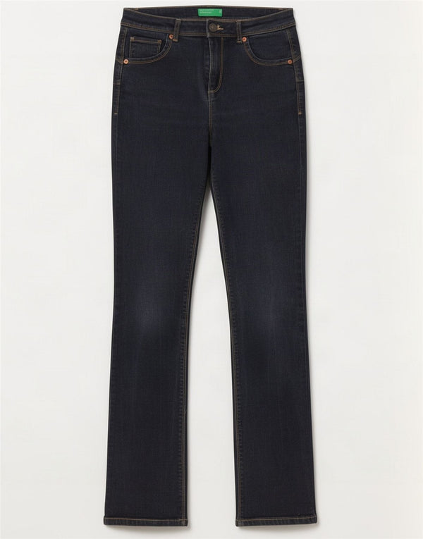 Benetton Jeans dritti da donna W28 L32 Blu navy