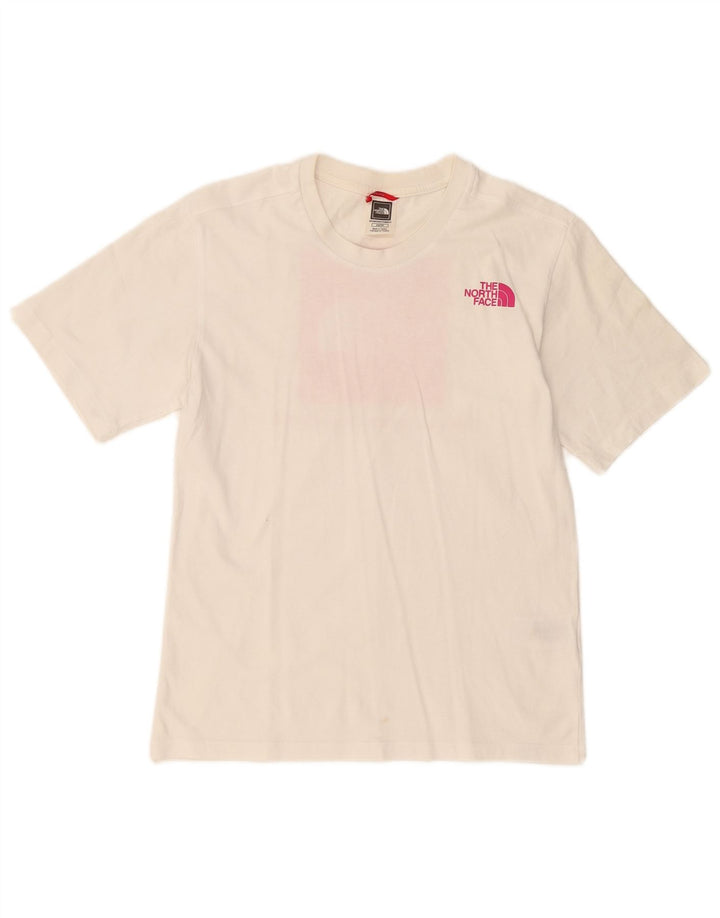 THE NORTH FACE T-shirt grafica da donna Top UK 6 XS Cotone bianco