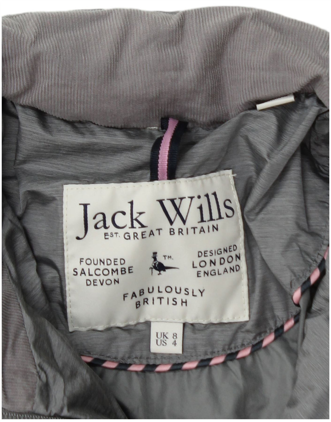 Giacca imbottita da donna JACK WILLS UK 8 Small Poliestere grigio