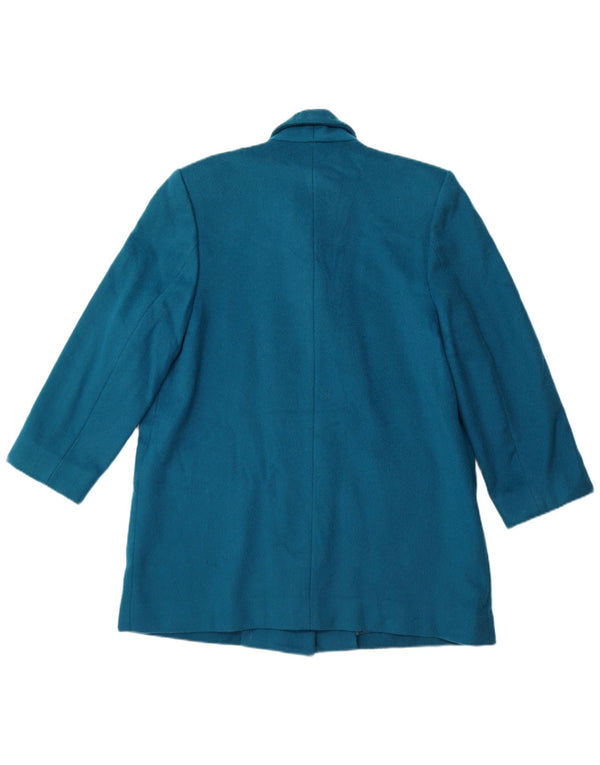 LONDON FOG Cappotto doppiopetto da donna US 12 Large Blue Wool