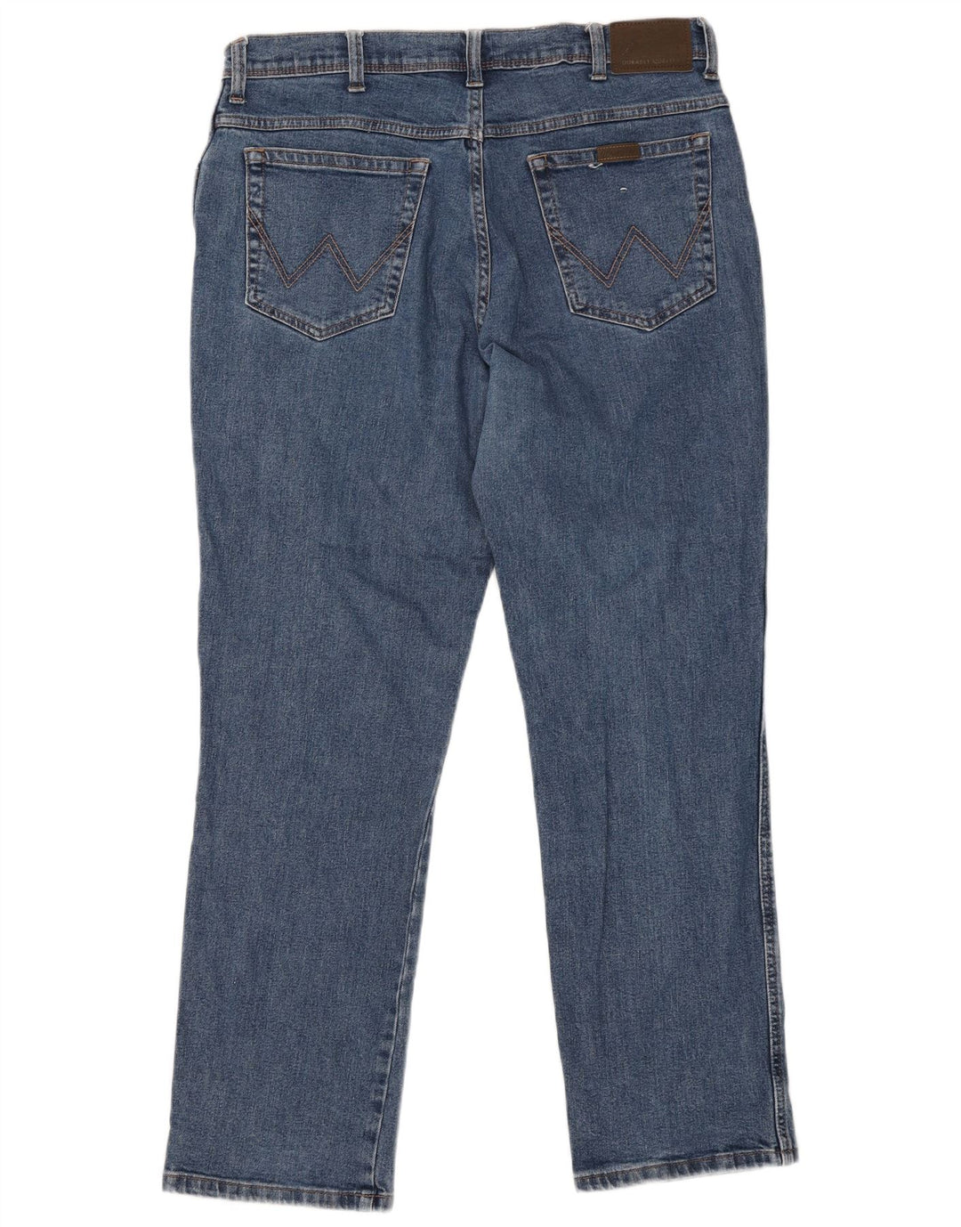 Jeans dritti da uomo Wrangler vestibilità regolare W38 L32 cotone blu