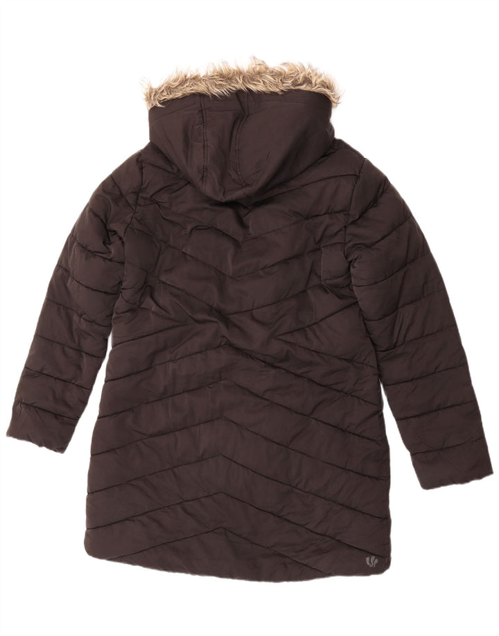 Cappotto imbottito in sherpa oversize con cappuccio da donna Fat Face UK 10 piccolo nero